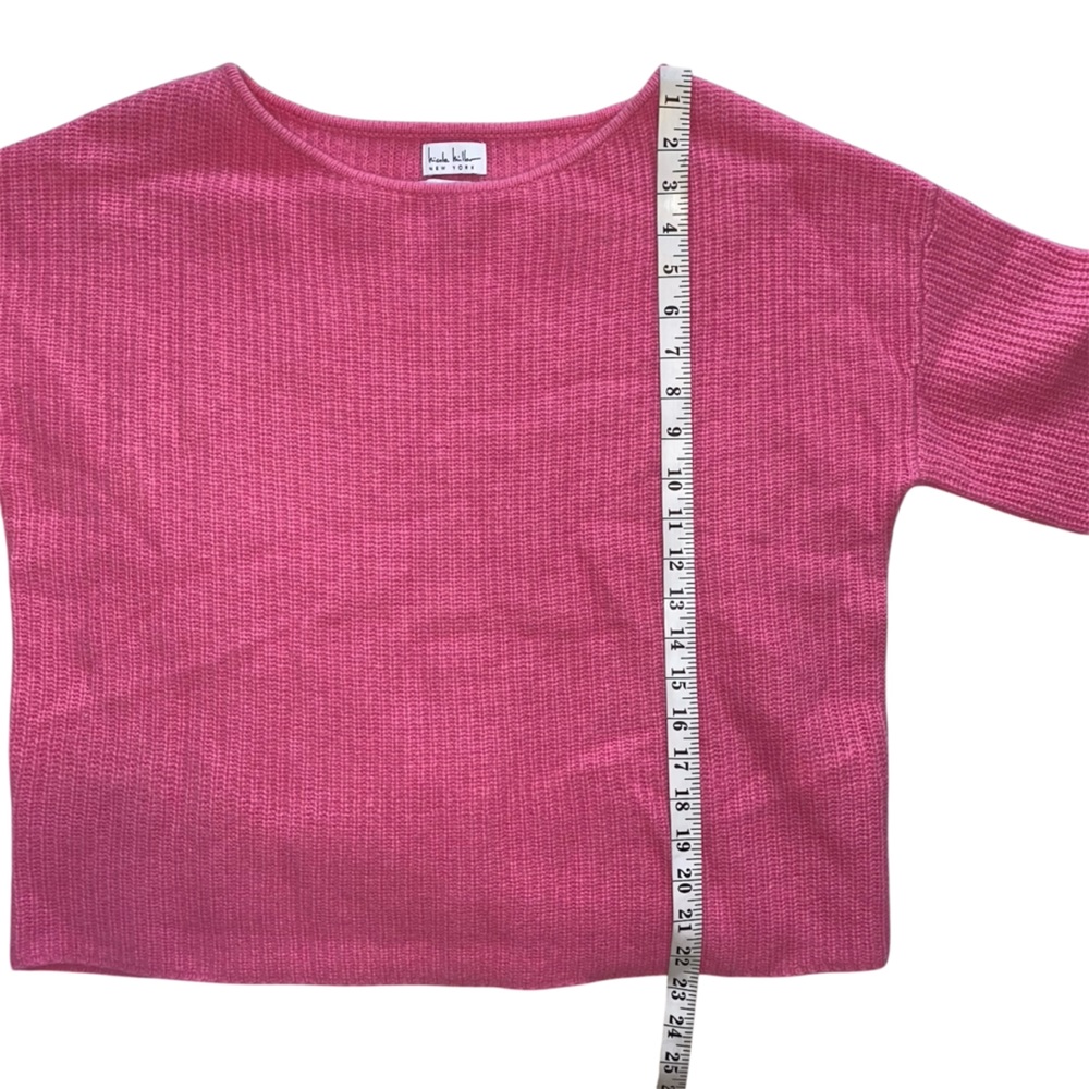 Nicole Miller Pink Merino Wool and Cashmere 3/4 Sleeve Knit Sweater - Picture 7 of 10